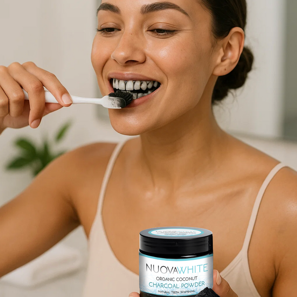 NUOVAWHITE Natural Charcoal Activated Whitening Powder Organic Coconut