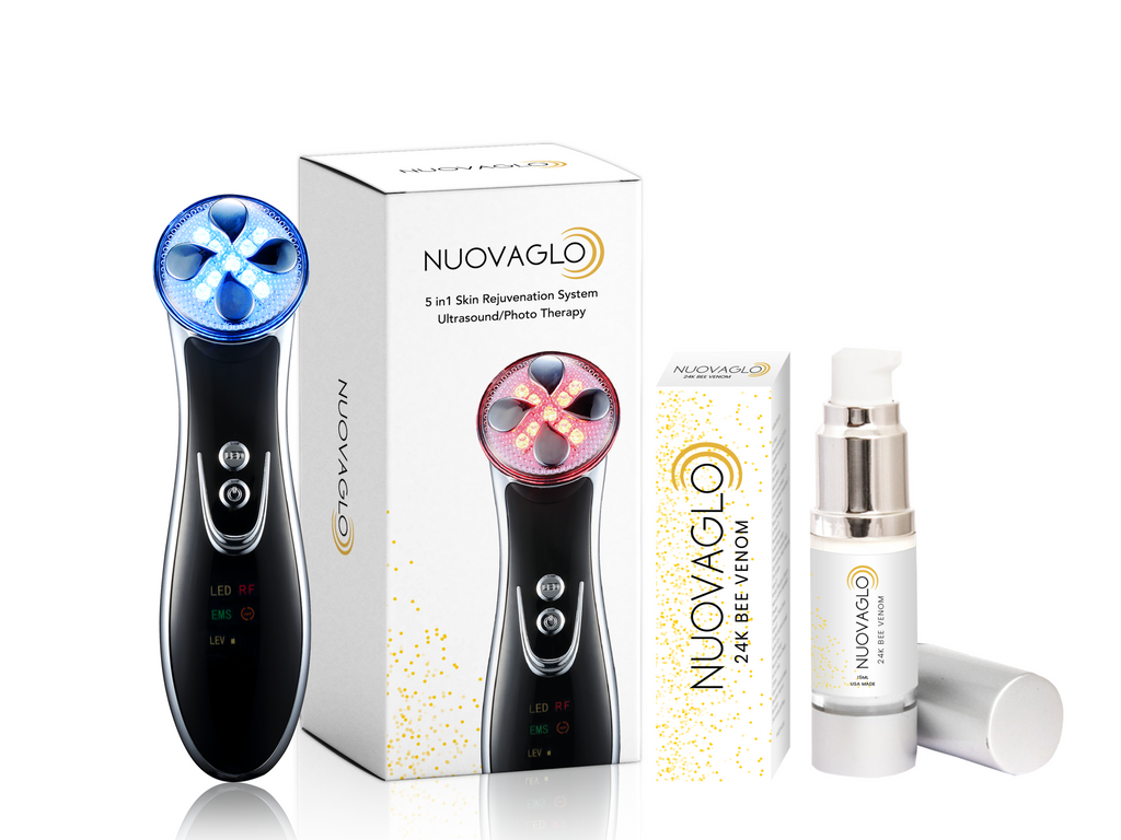 NUOVAGLO™ Anti Aging Light Therapy System 24K Serum Bundle