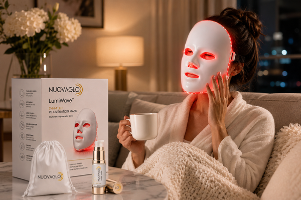 NUOVAGLO™ LumiWave™ 7-in-1 LED Rejuvenation System Bundle with 24K Bee Venom Serum (Wireless Technology)